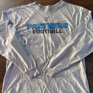 Carolina Panthers Reebok Crew Neck Long Sleeve Shirt Mens Large Grey